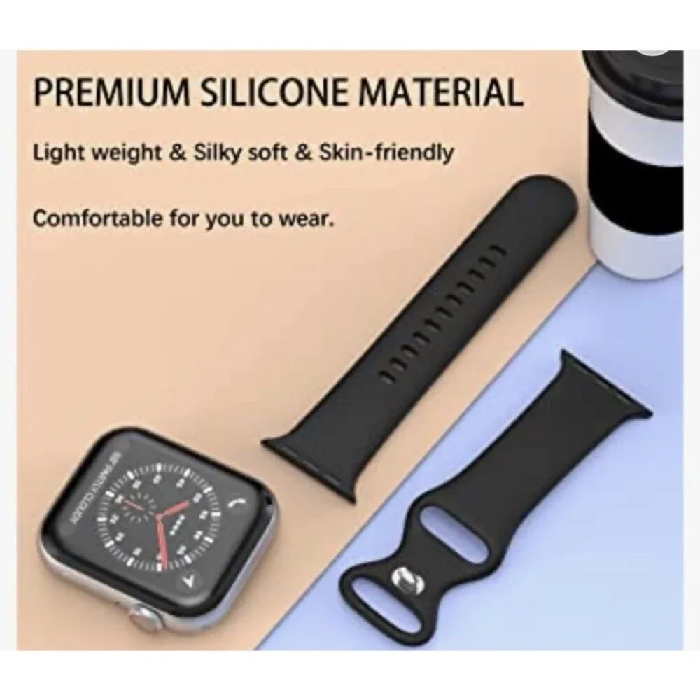 Apple Watch Bands 42mm/44mm/45mm Apple Watch Band Black Pink Nylon Silicone 2 A1